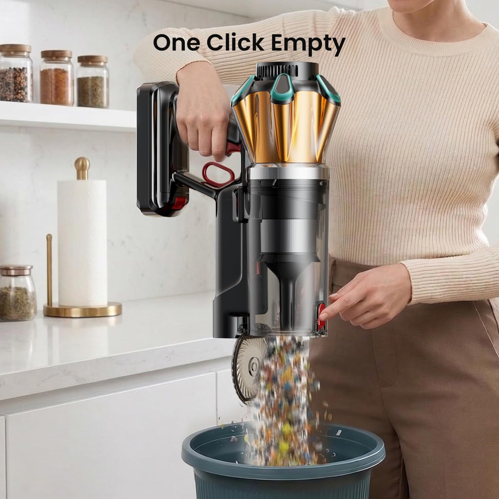 Cordless Vacuum Cleaner 600W 50Kpa 70Mins, Stick Vacuum with Hurricane Mode, Anti-Tangle, OLED Touch Screen, Wall-mounted Charging, 1.8L Cup, Self-Standing Vacuum Cleaner for Home Pet Hair Carpet