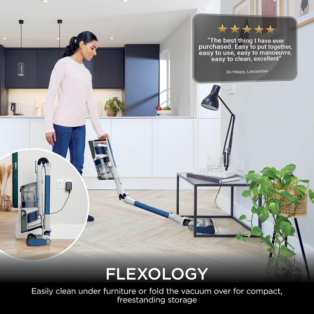 Shark PowerPro Cordless Stick Vacuum Cleaner, Navy Metallic, IZ380UK