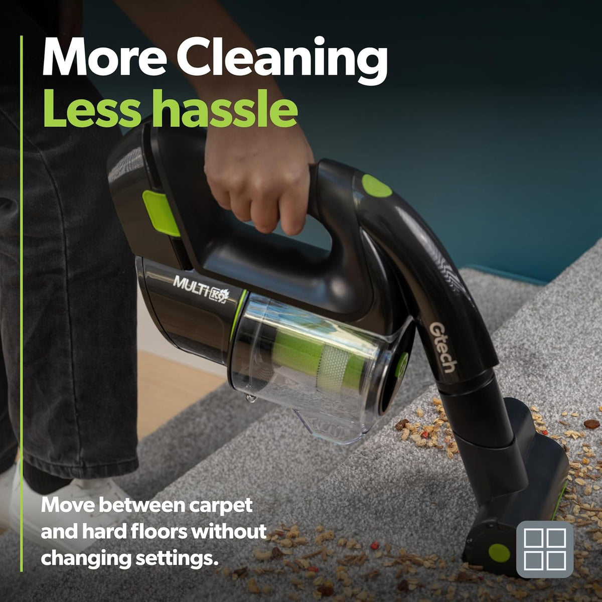 Gtech Multi MK2 K9 | Cordless Handheld Vacuum Cleaner | Reinforced with Aluminium | 22V Li-ion Battery | Powered Brush Bar
